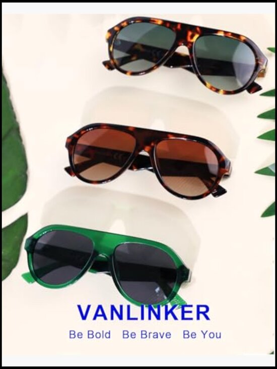 Retro Aviator Polarized Sunglasses Plastic Frame UV Protection main image 6